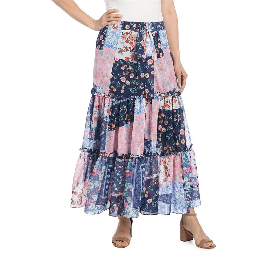 Alecia Multi Print Maxi Skirt