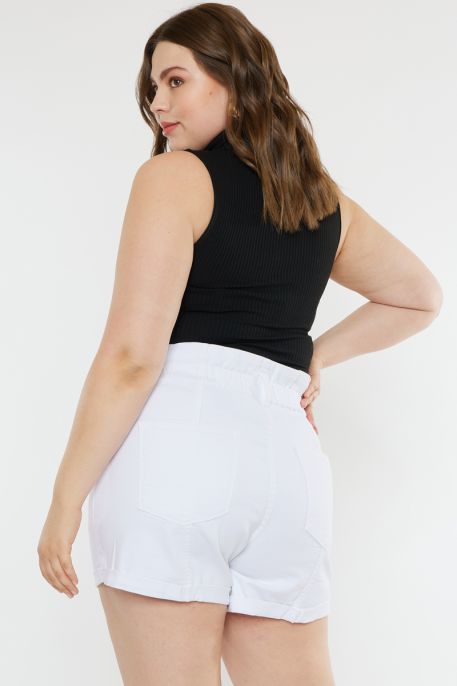 Kancan White Denim Shorts