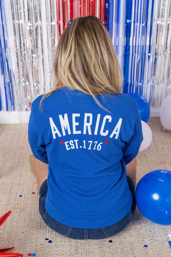 IN STOCK America Pullover - Blue