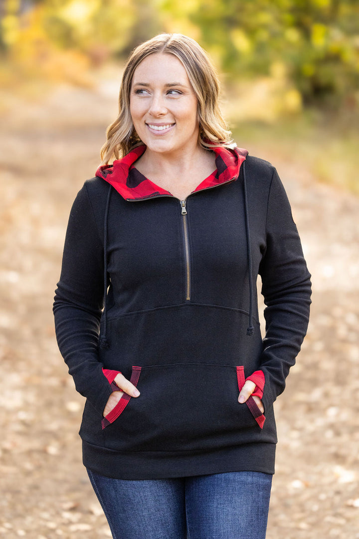 IN STOCK Avery Accent HalfZip Hoodie - Buffalo Plaid FINAL SALE