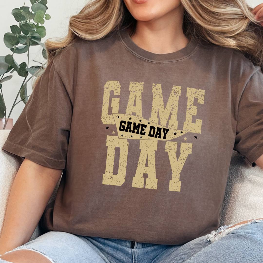 Wholesale Preppy Game Day Graphic Tee - Espresso