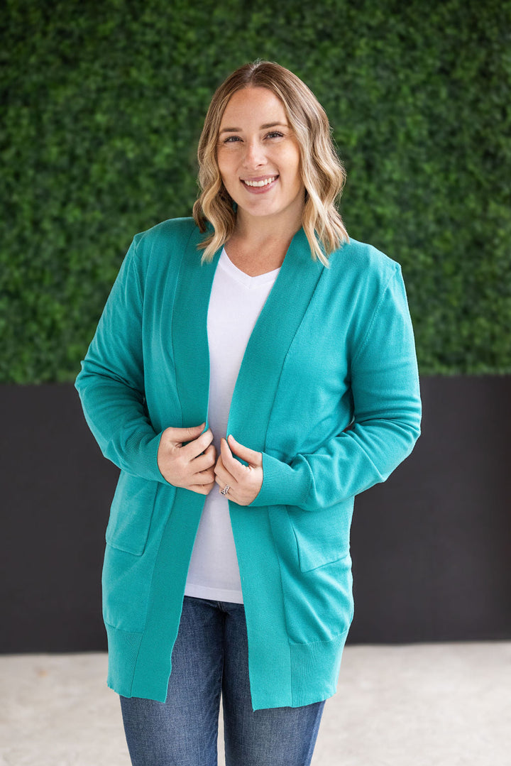 IN STOCK High Pocket Cardigan - Teal FINAL SALE