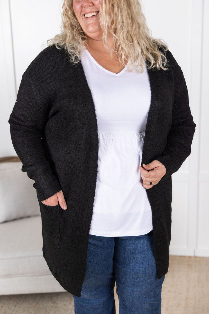 IN STOCK Madison Cozy Cardigan - Jet Black