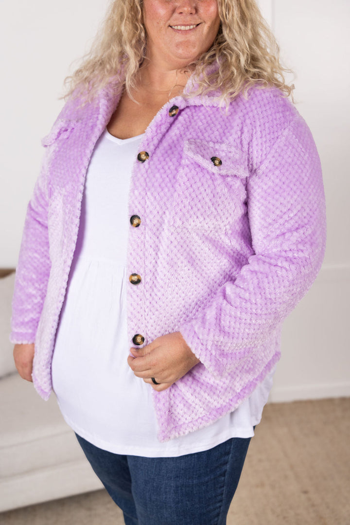 IN STOCK Fleece Shacket - Lavender