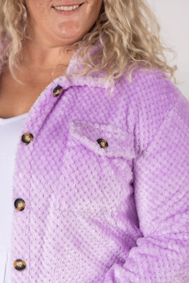 IN STOCK Fleece Shacket - Lavender