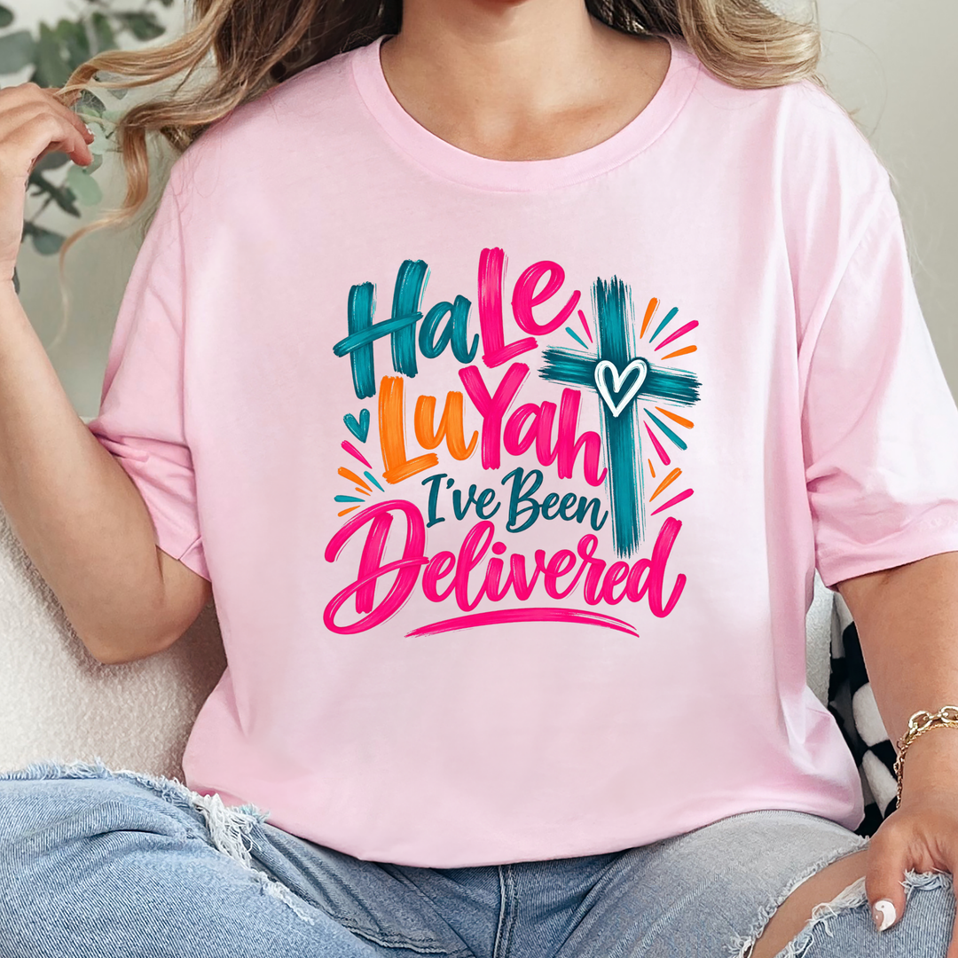 Wholesale HaLeLuYah - Pink Graphic Tee - Soft Pink