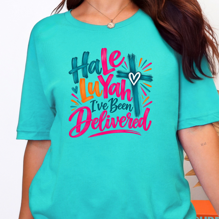 Wholesale HaLeLuYah - Pink Graphic Tee - Teal