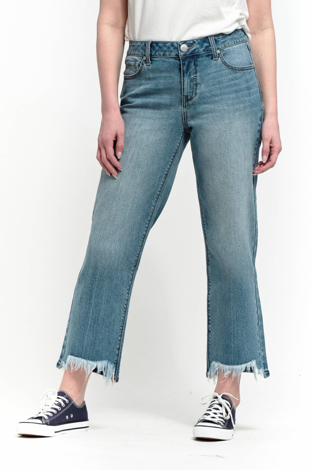 1822 27" ANKLE STRAIGHT LEG JEAN w/ DISTRESSED HEM