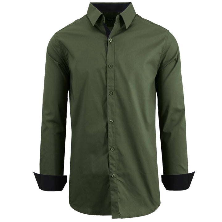 Galaxy By Harvic Men's Long Sleeve Classic Dress Shirts