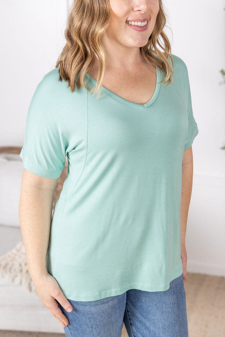 IN STOCK Bamboo V Neck Tee - Mint FINAL SALE