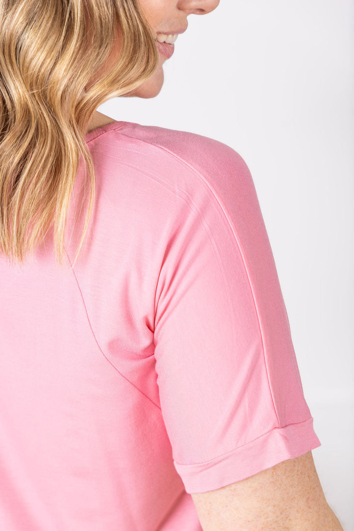 IN STOCK Bamboo V Neck Tee - Rose FINAL SALE
