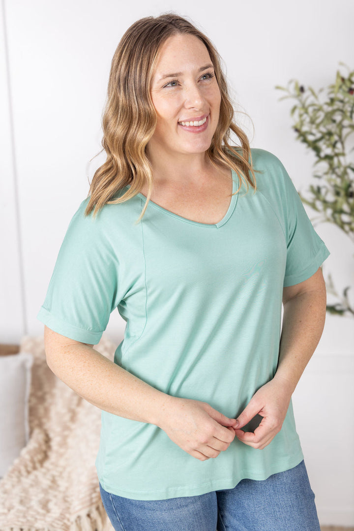 IN STOCK Bamboo V Neck Tee - Mint FINAL SALE