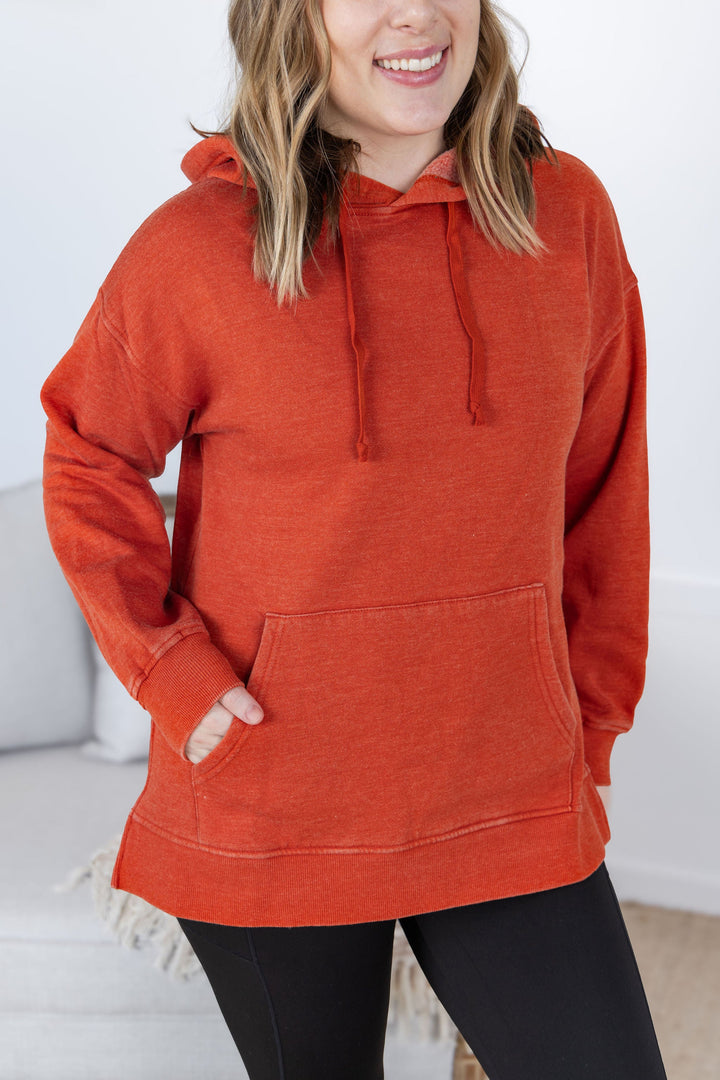 IN STOCK Vintage Wash Hoodie - Rust FINAL SALE