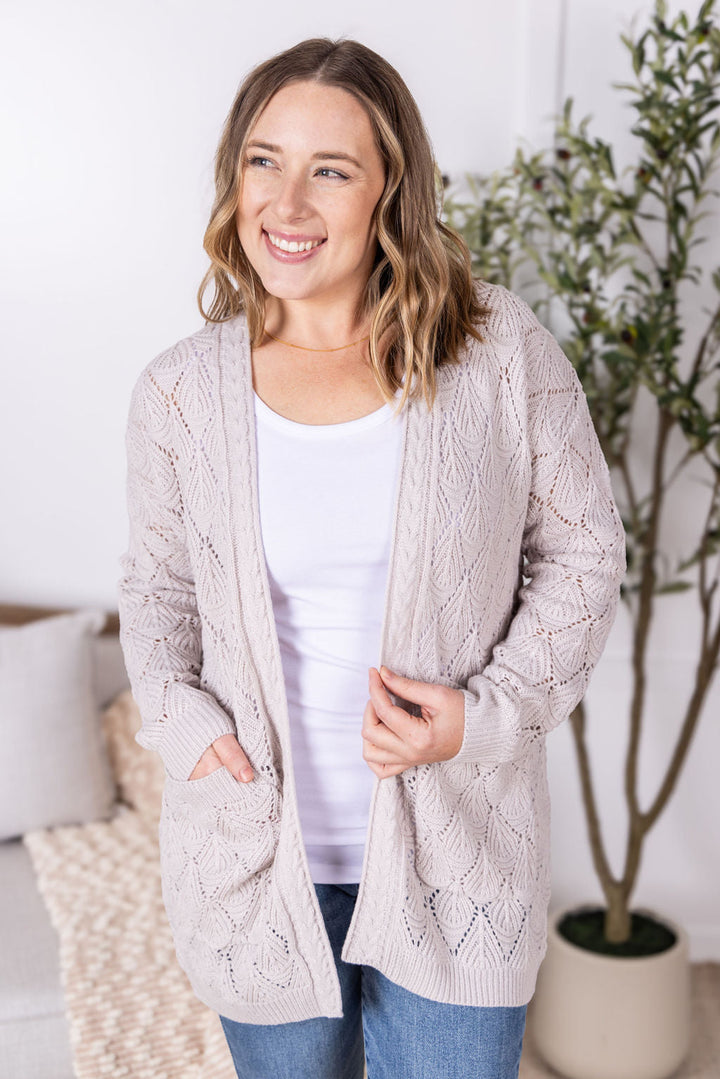 IN STOCK Open Knit Cardigan - Neutral