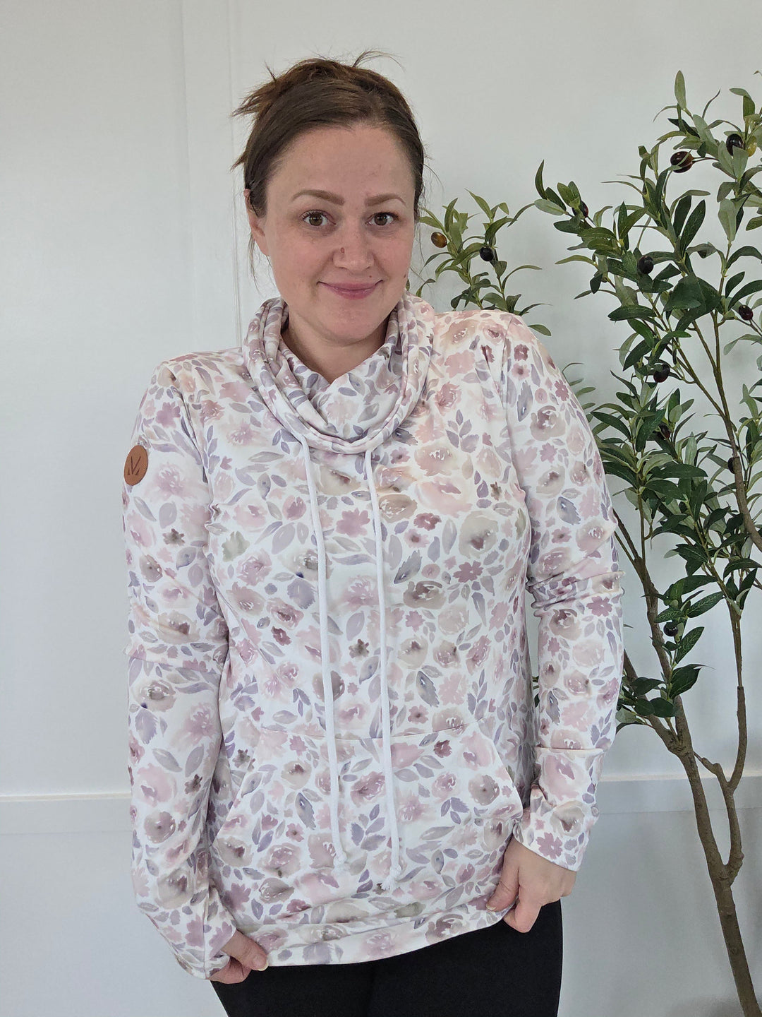 IN STOCK Soft Funnel Neck - Blush Floral