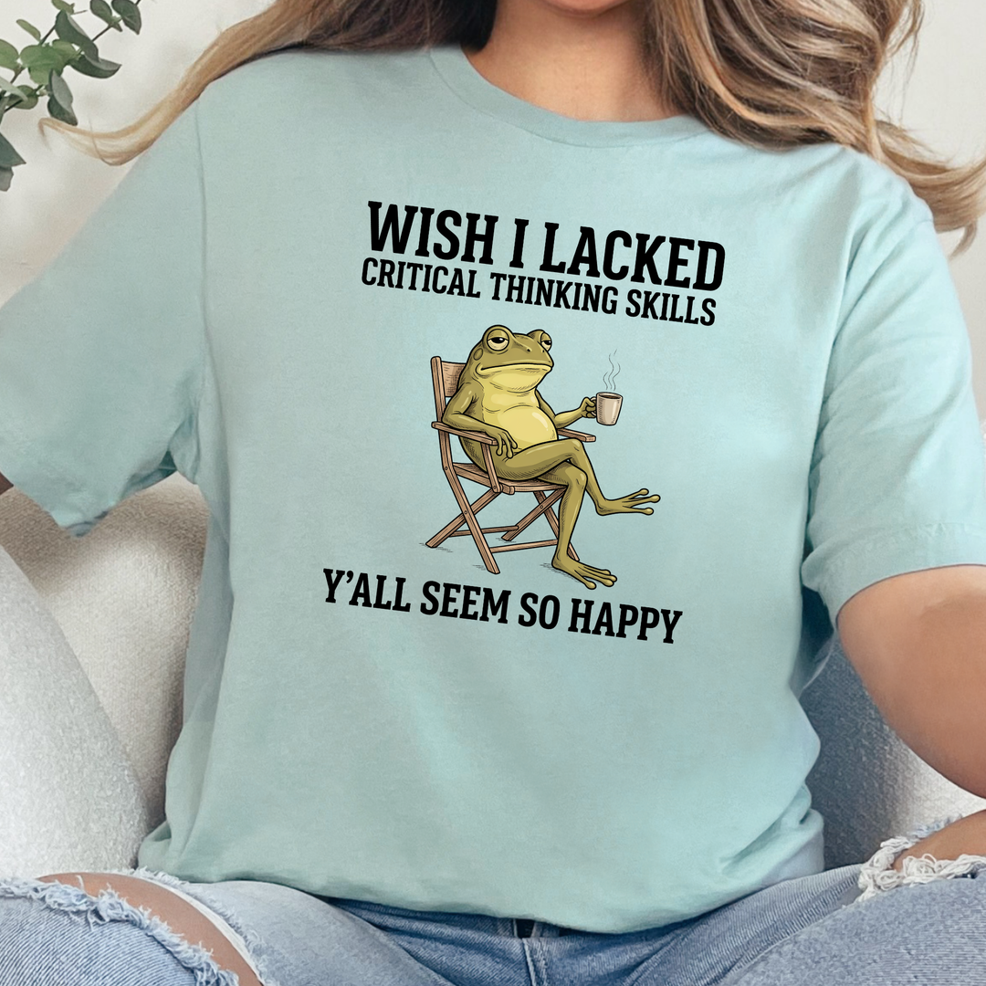 Wholesale Critical Thinking Skills Graphic Tee - Dusty Blue