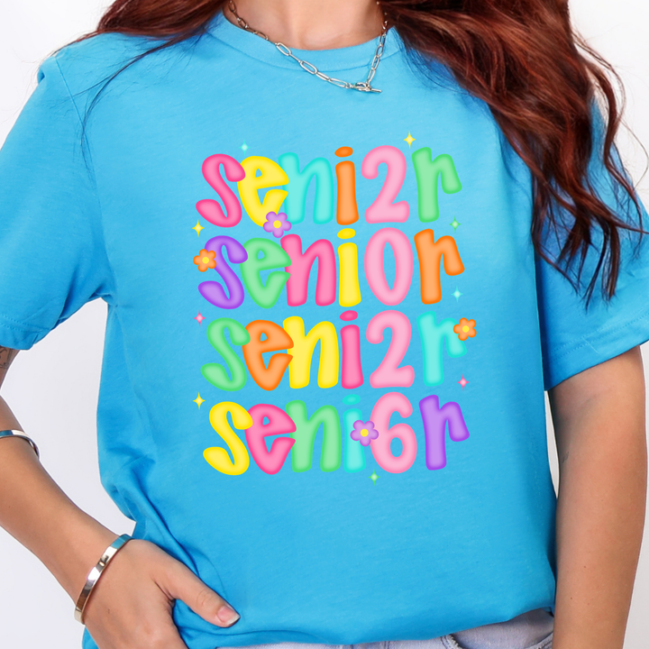 Wholesale Senior 2026 Color Graphic Tee - Heather Aqua Tee