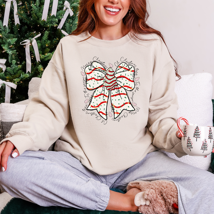 Retro Christmas Tree Bow Sweatshirt