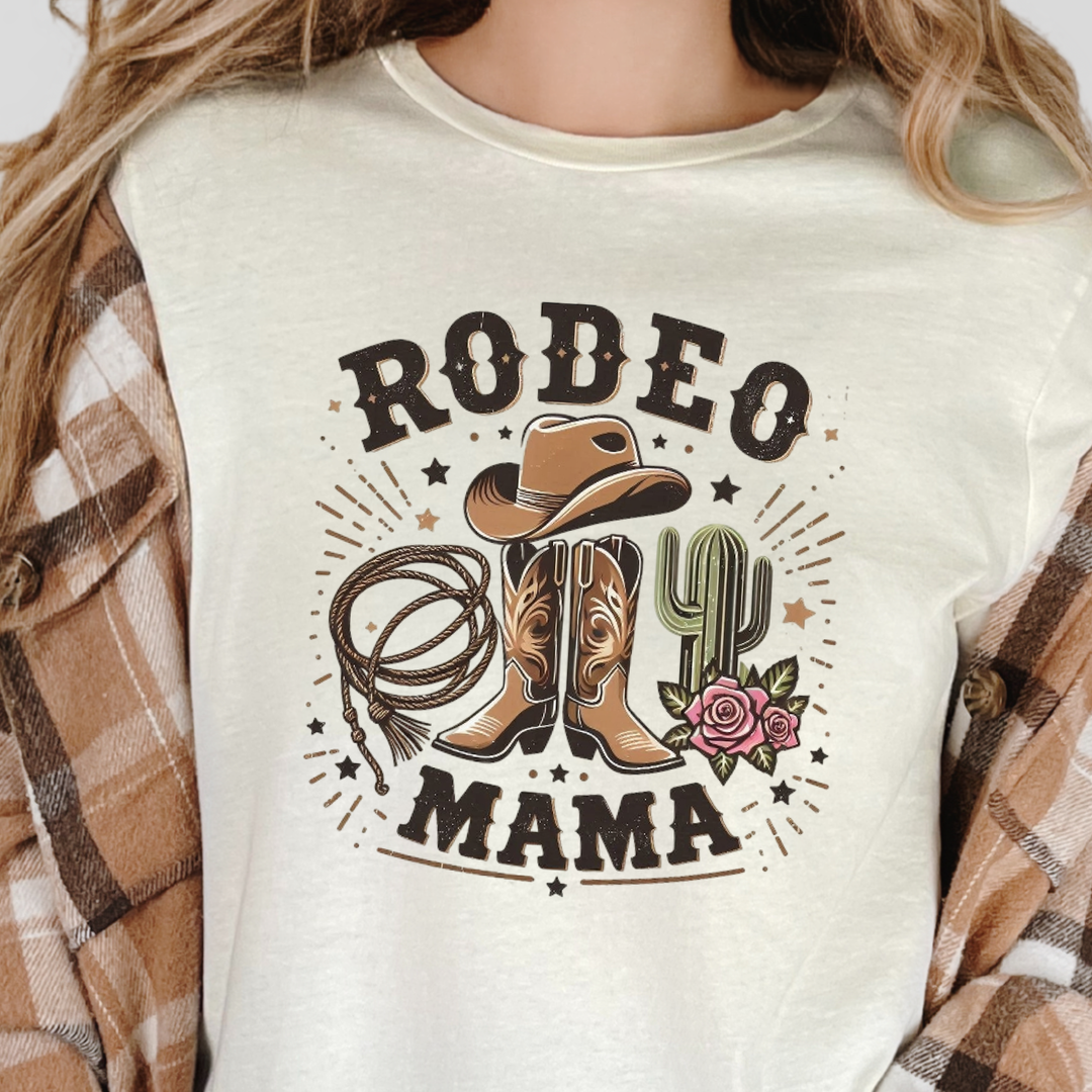 Wholesale Rodeo Mama Graphic Tee - Natural Tee
