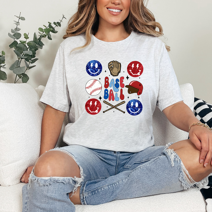 Baseball Smiley Graphic Tee