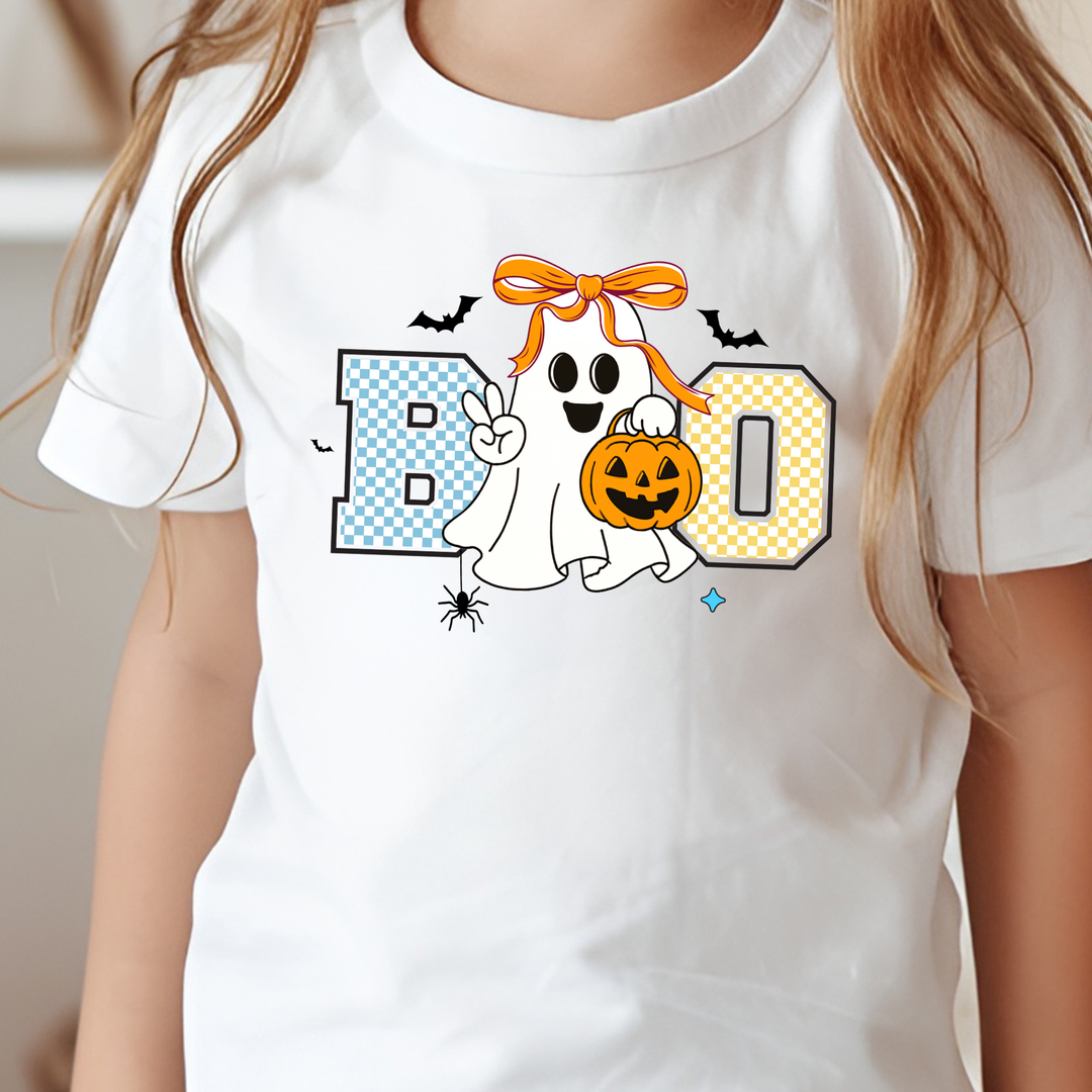 Wholesale Ghost Boo - KIDS Graphic Tee - White