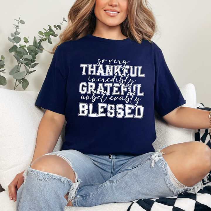 Thankful, Grateful, Blessed Graphic Tee