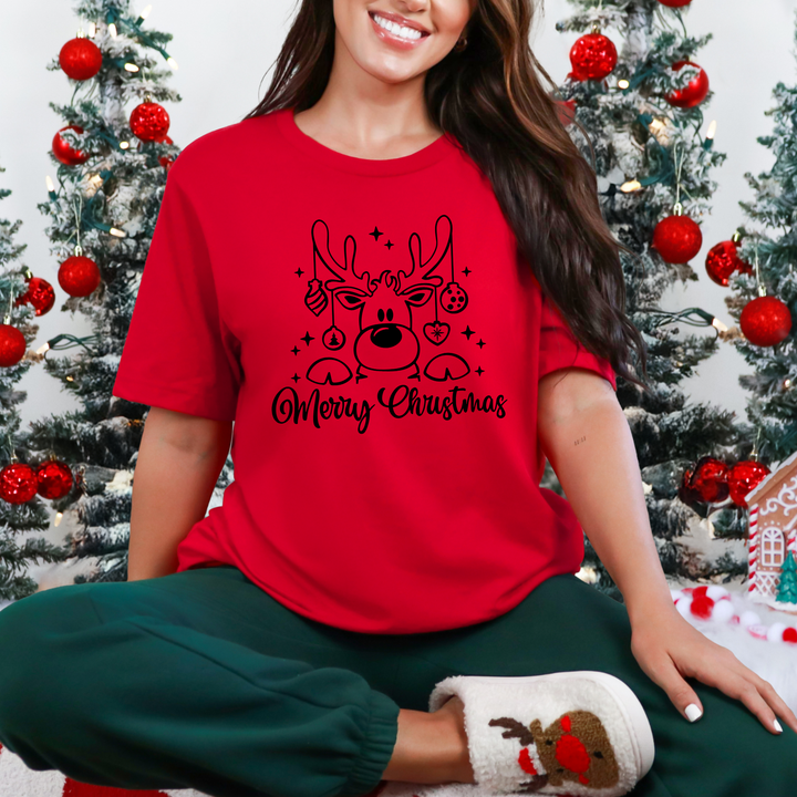 Merry Christmas Reindeer Graphic Tee