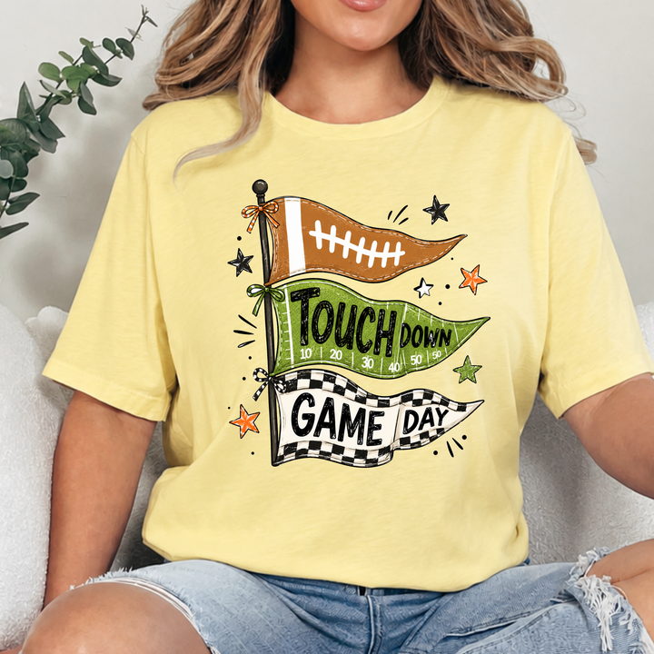 Wholesale Touchdown Flags Graphic Tee - French Vanilla