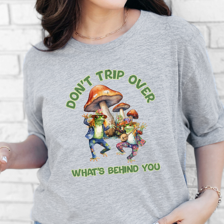 Wholesale Don't Trip Over What's Behind You Graphic Tee - Grey Tee