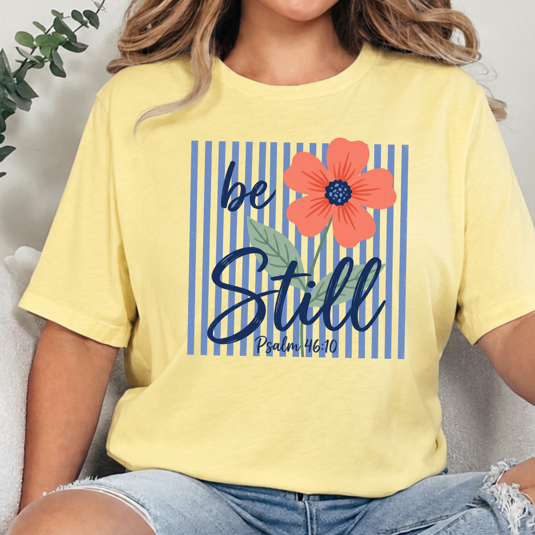 Wholesale Be Still Stripes Graphic Tee - French Vanilla