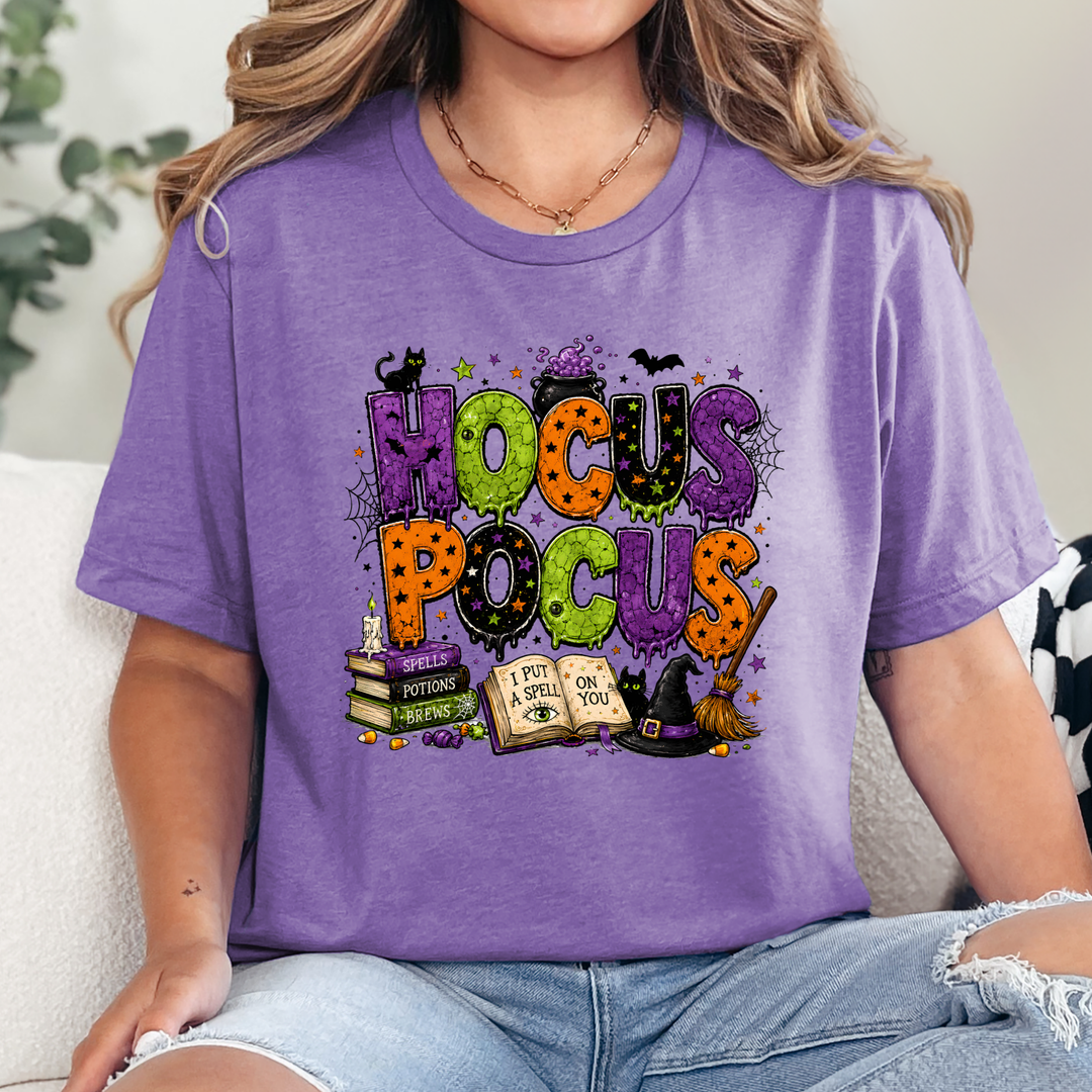 Wholesale Hocus Pocus Graphic Tee - Heather Team Purple