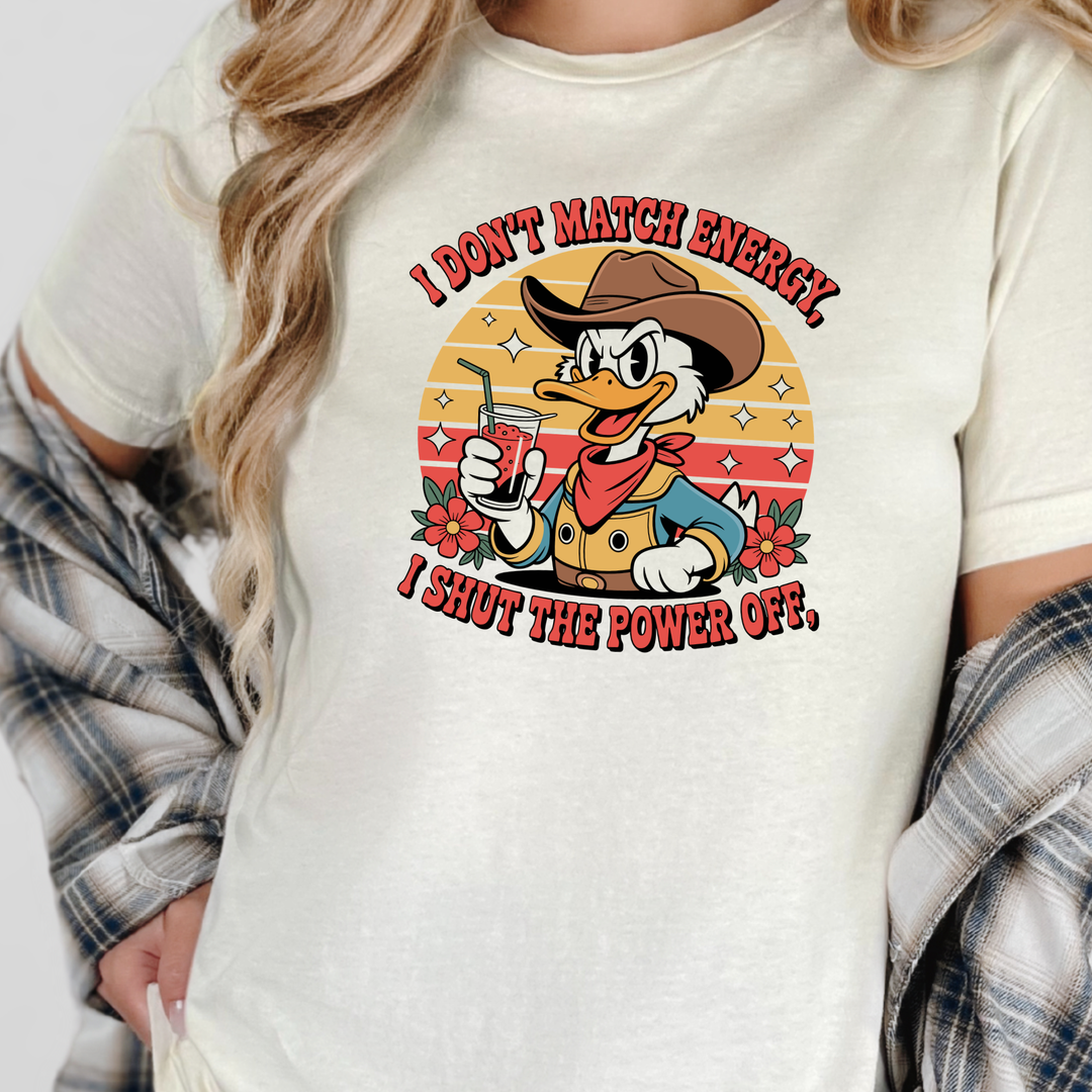 Wholesale Shut the Power Off Graphic Tee - Natural