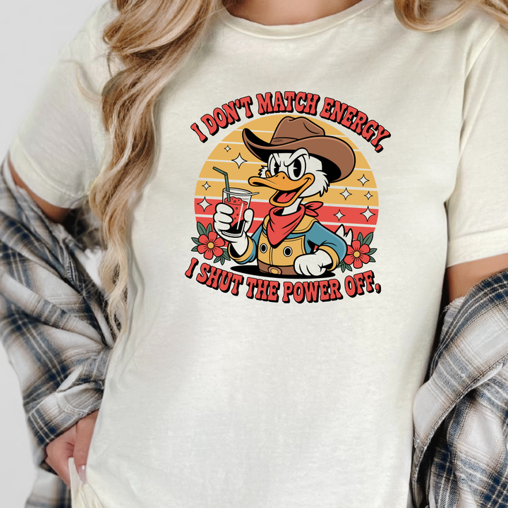 Wholesale Shut the Power Off Graphic Tee - Natural