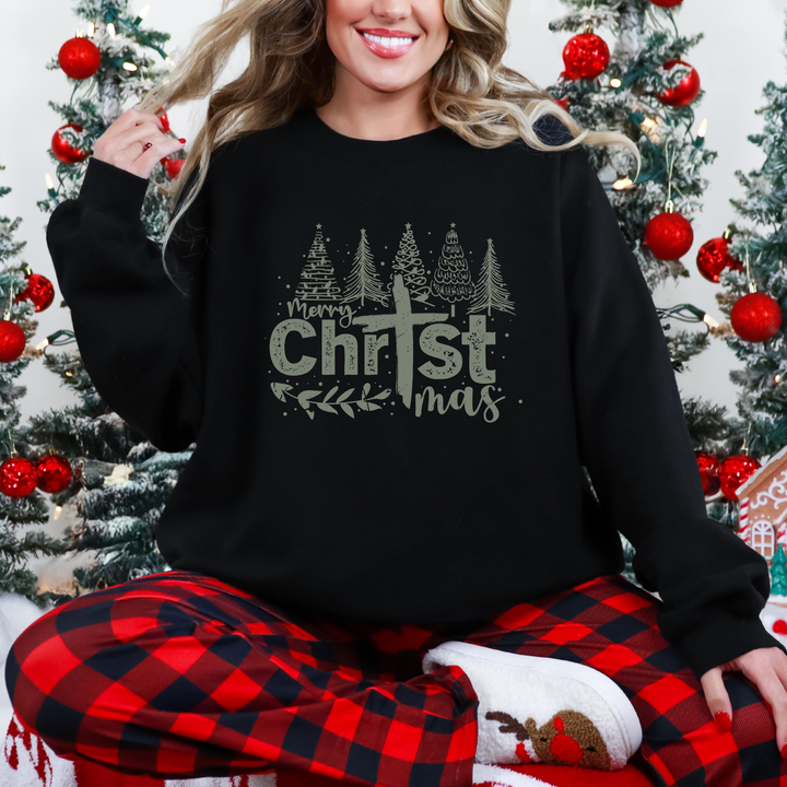Distressed Merry Christmas Sweatshirt
