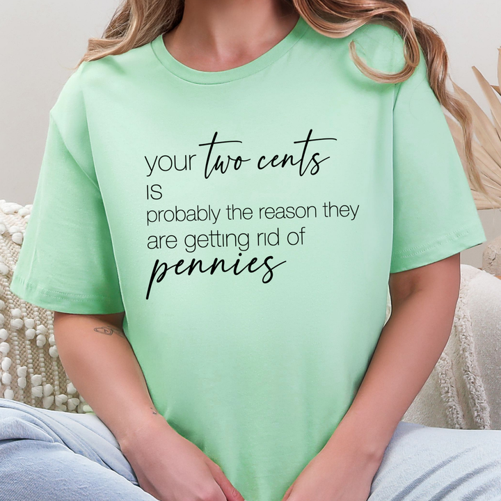 Wholesale Your Two Cents Graphic Tee -  Mint