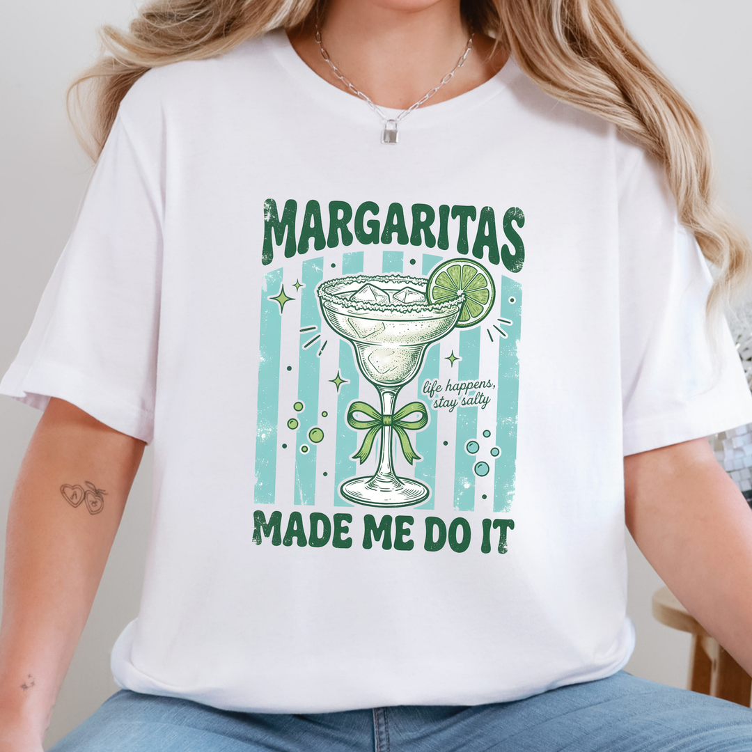 Wholesale Margaritas Made Me Do It Graphic Tee - White Tee
