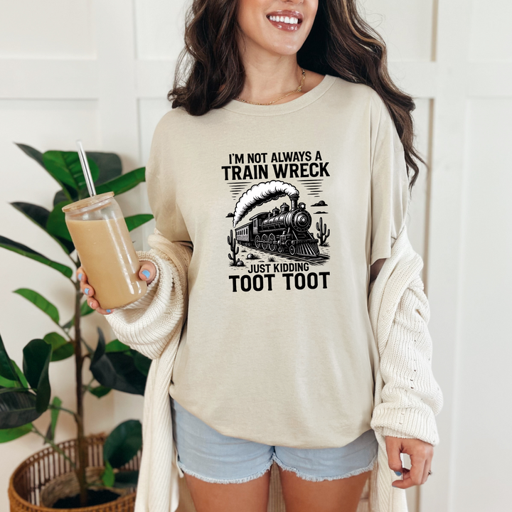 Train Wreck Black Graphic Tee