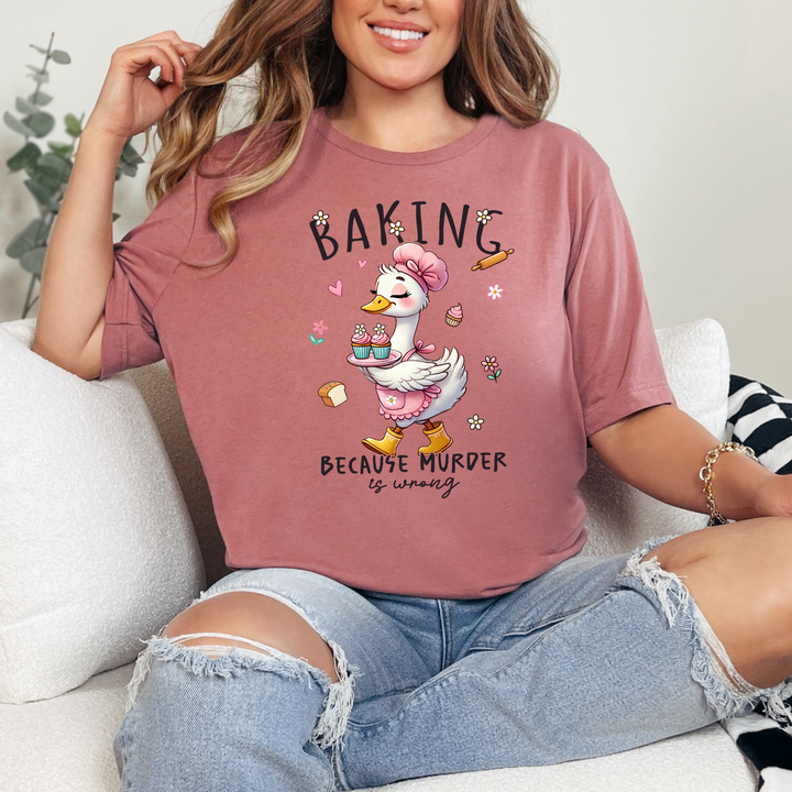 Baking Because Murder Is Wrong Graphic Tee