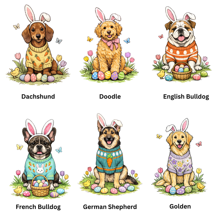 Easter Dog Breeds Graphic Tee