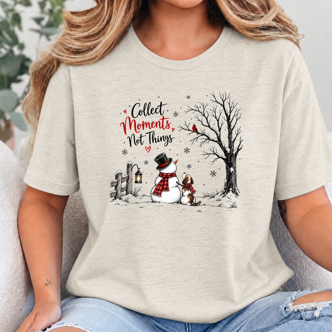 Wholesale Collect Moments Not Things Graphic Tee - Heather Oatmeal