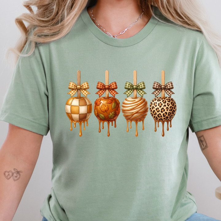 Wholesale Fall Caramel Apples Graphic Tee - Sage