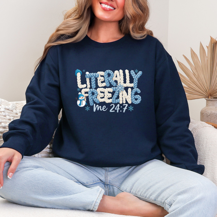 Faux Yarn Literally Freezing Sweatshirt