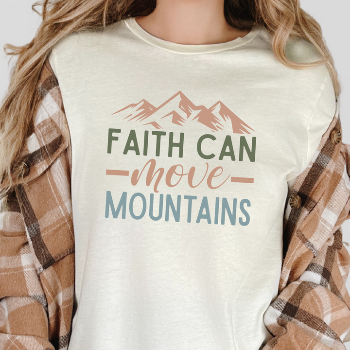 Wholesale Faith Can Move Mountains Neutral Graphic Tee - Natural Tee