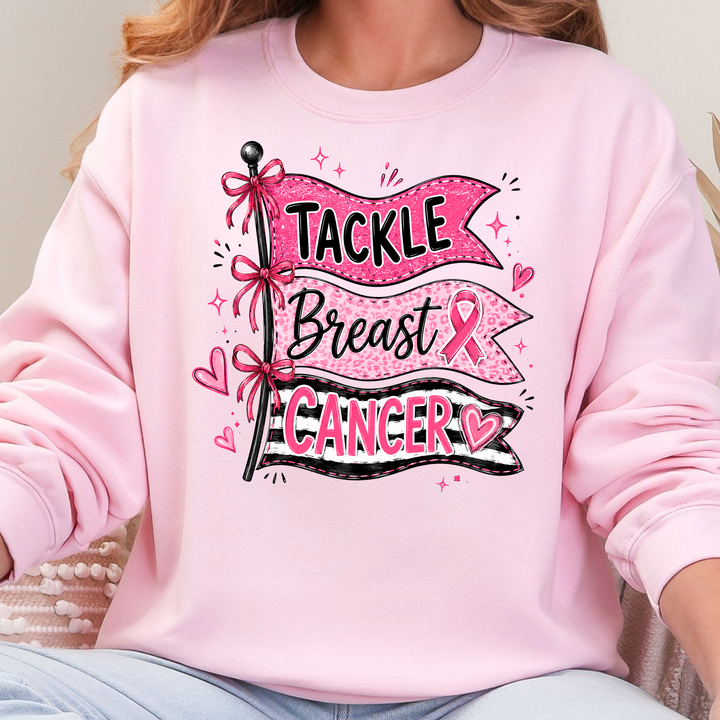 Wholesale Tackle Breast Cancer Graphic Tee or Sweatshirt - Pink