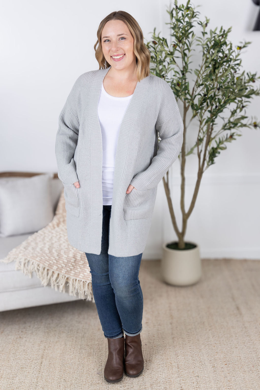 IN STOCK Layla Sweater Cardigan - Grey