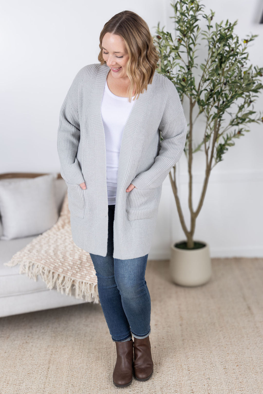 IN STOCK Layla Sweater Cardigan - Grey