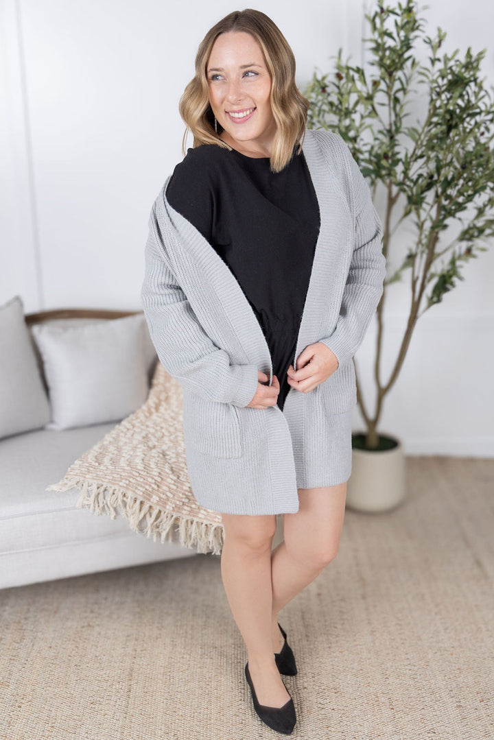 IN STOCK Layla Sweater Cardigan - Grey