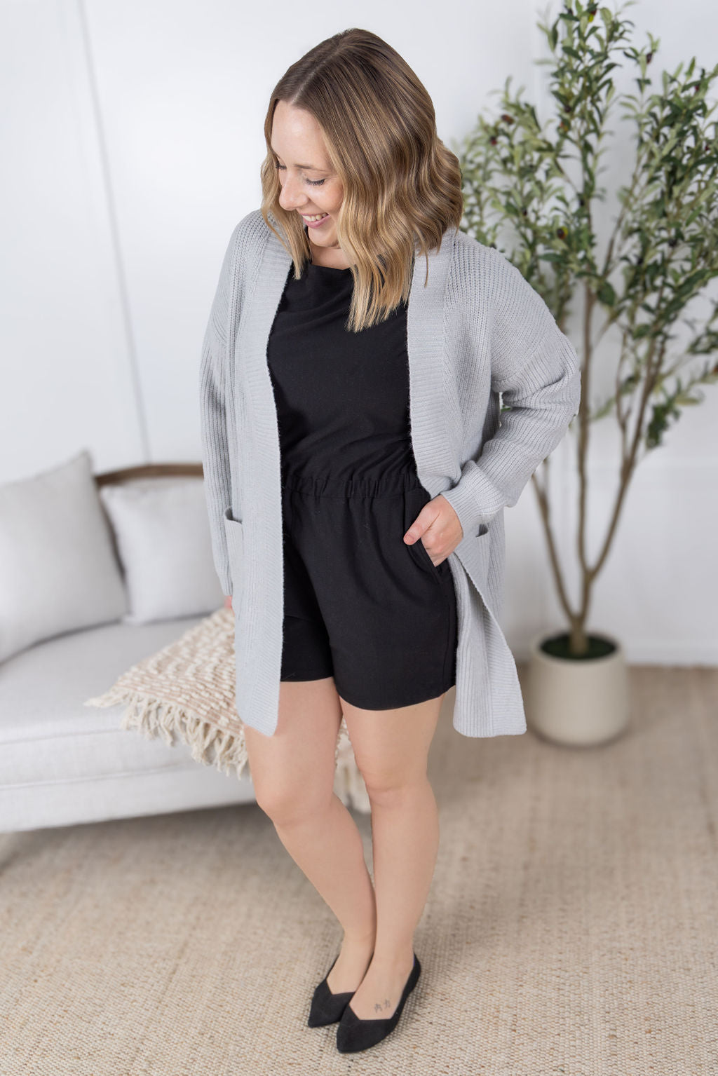 IN STOCK Layla Sweater Cardigan - Grey