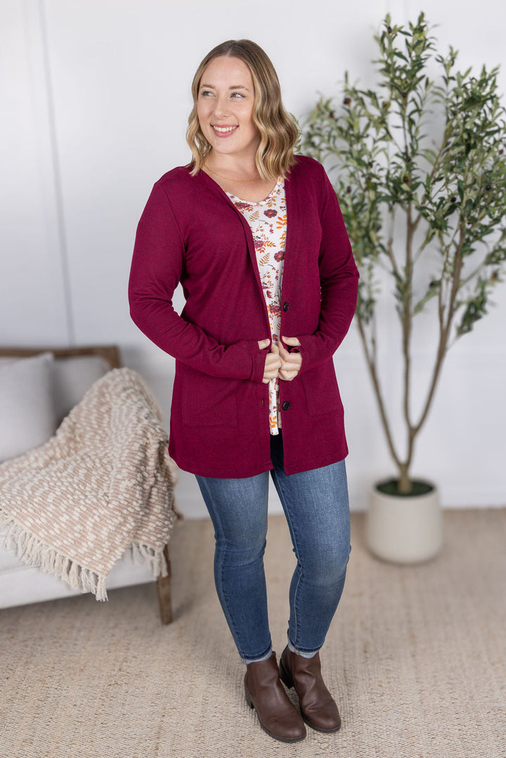 IN STOCK Cori Cardigan - Burgundy
