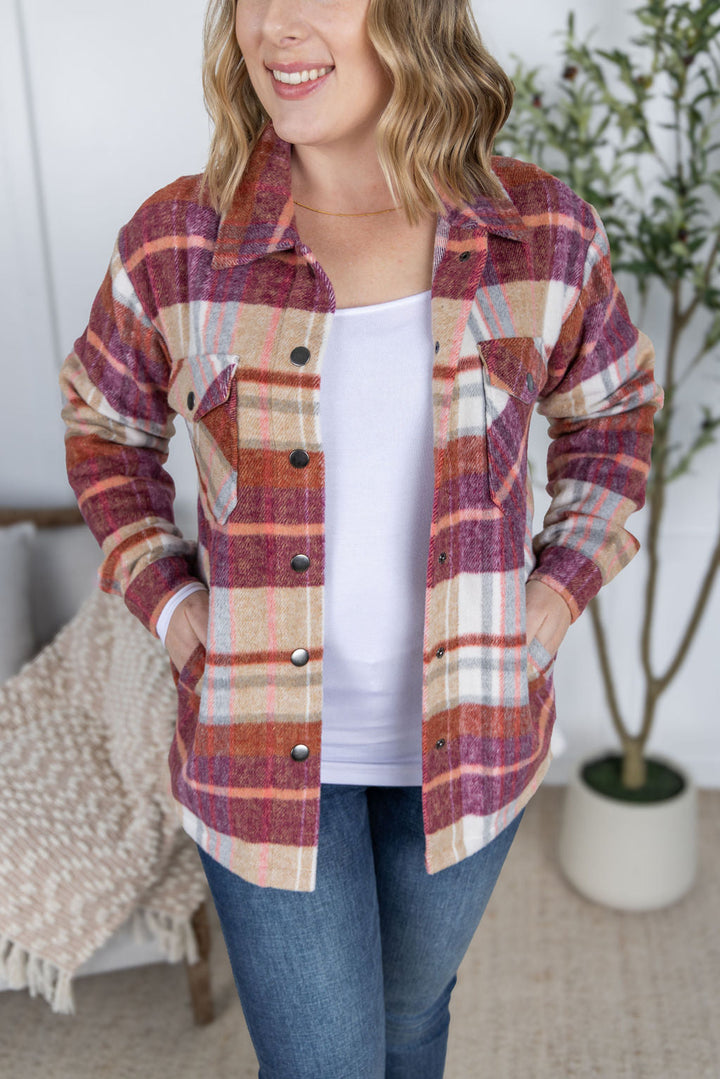 IN STOCK Norah Plaid Shacket - Sunset Plaid